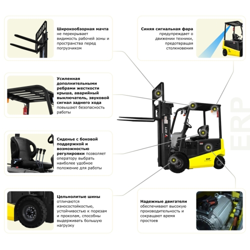 Электрический погрузчик YETT ERP25 li-ion M300-3W